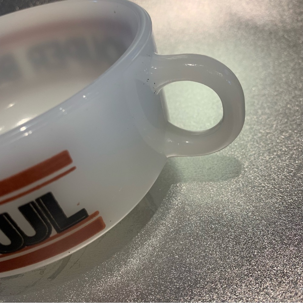 Vintage Glasbake Soup Bowl Mug Souper Bowl Chili Cereal Milkglass MCM 14 Oz - Picture 6 of 12